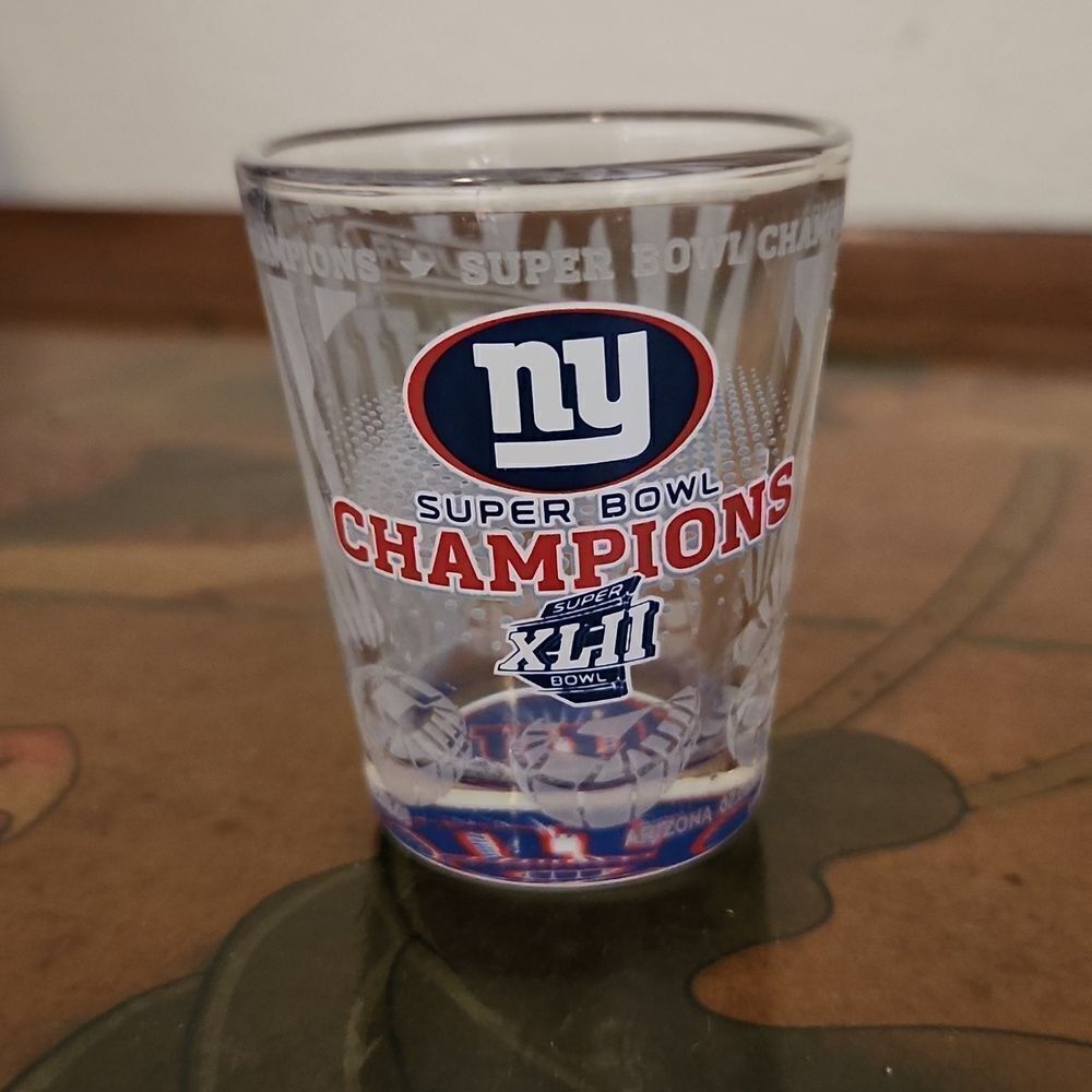 NY GIANTS Super Bowl Champions XLll Shot Glass